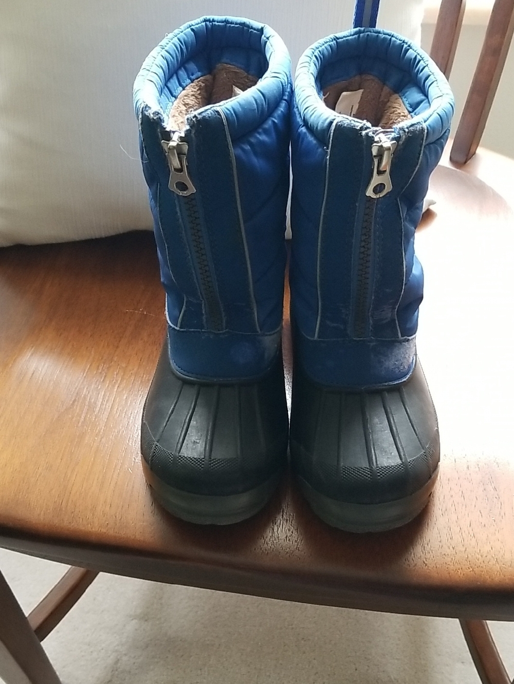Lands' End Blue and Black Kids Winter Zip Snow Boots